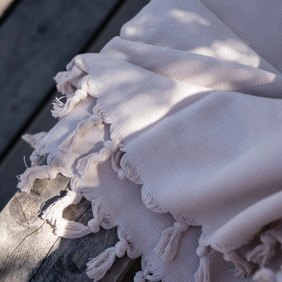 Katoenen plaid, crème