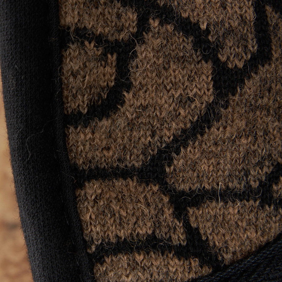 Merino wool hooded jacket brown