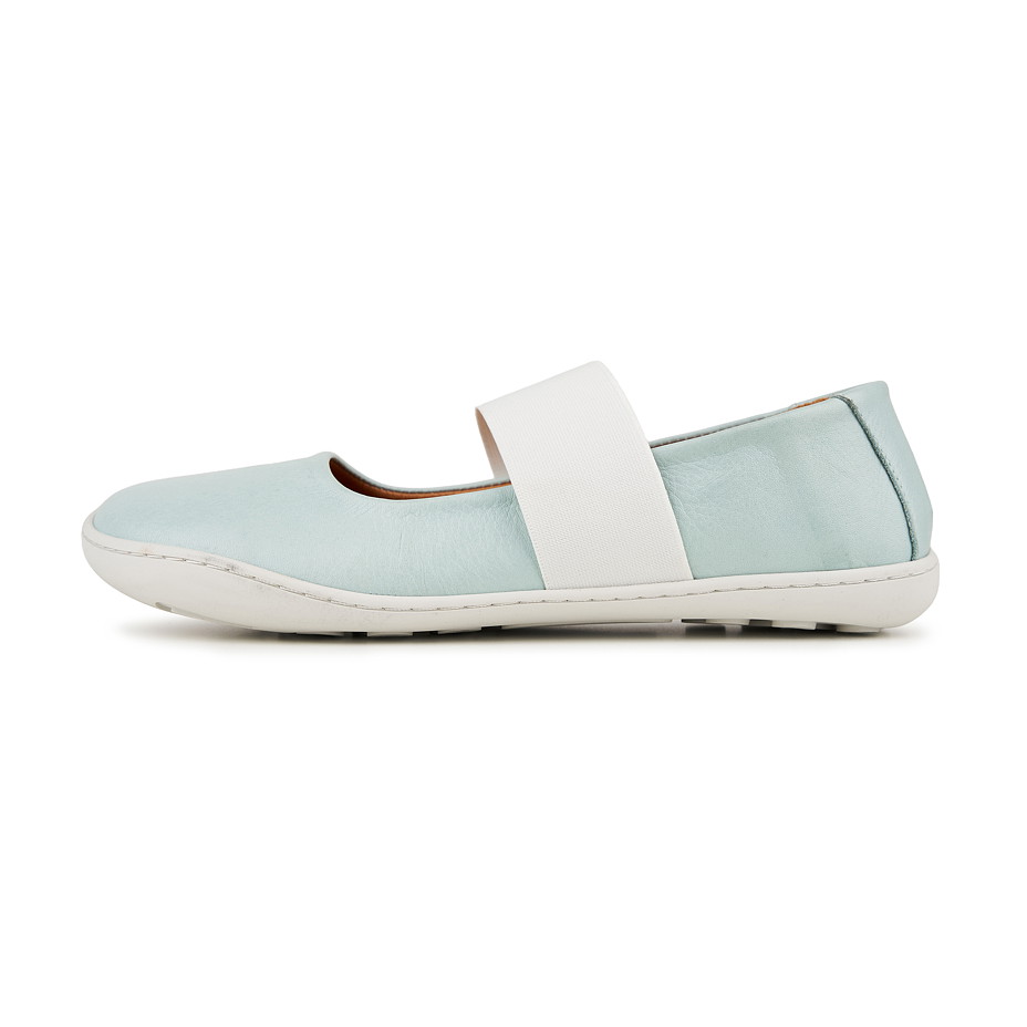 Ballerines barefoot en cuir avec élastique Dara, turquoise