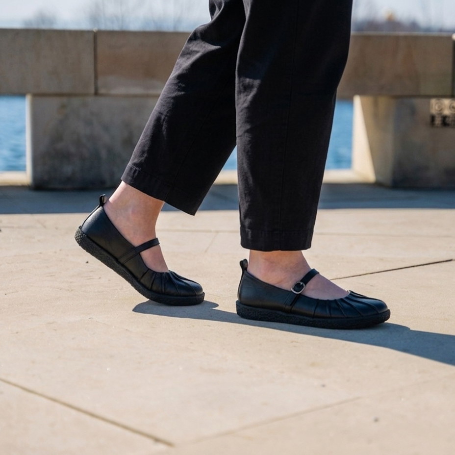 Damen Ballerinas für breite Füße Cecilie, Schwarz