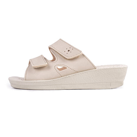 Dames gel sandalen met sleehakken ”Milena” beige
