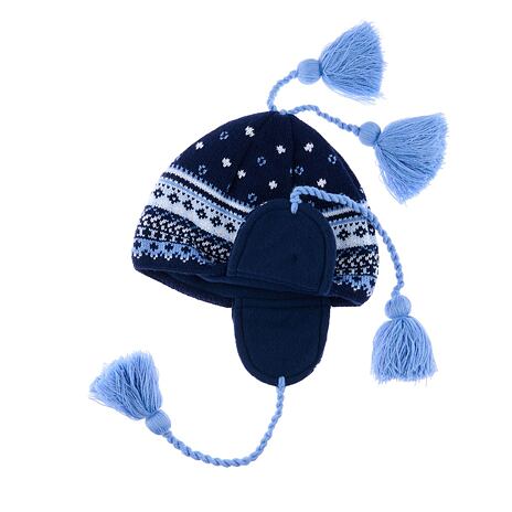 Vlnka Kids’ Wool Hat with Earflaps V20 Blue