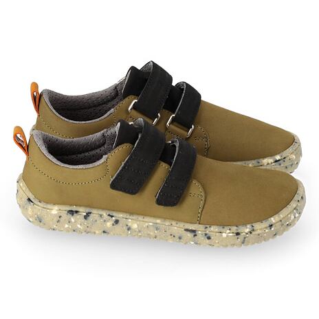 Chaussures en cuir pieds nus pour enfants « Jolly » vert