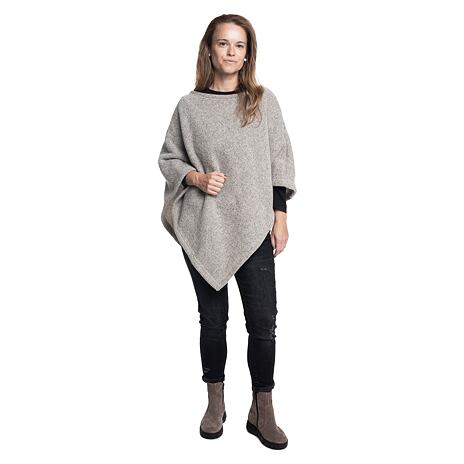 Poncho en laine beige