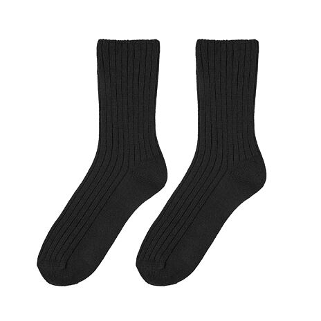 Schafsocken Merino mit Gesundheitssaum schwarz