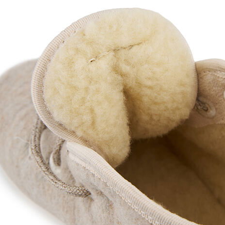 Wollen warmte-geïsoleerde hoge sneakers beige