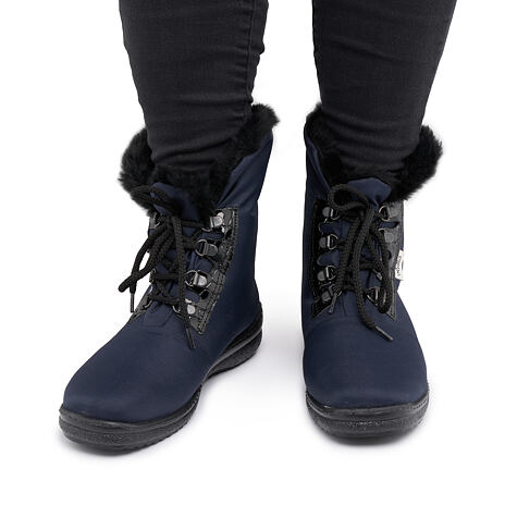 Bottes de neige à lacets pour femme, bleues