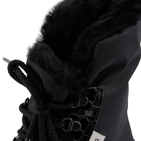 Bottes de neige à lacets pour femme, noires