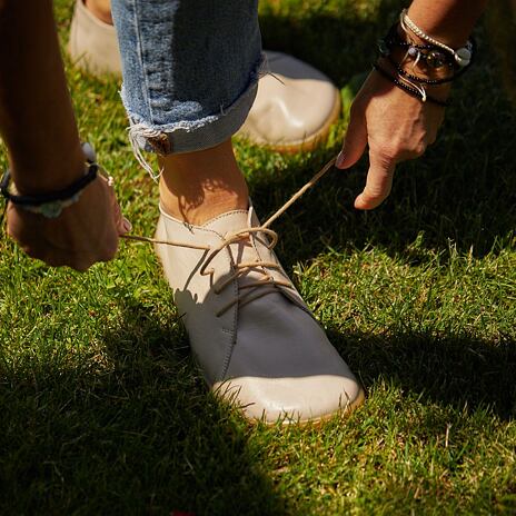 Lederschuhe barefoot für Damen "Olivia" beige