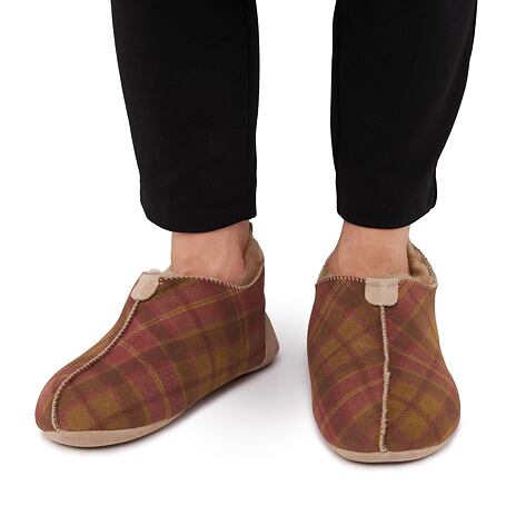 Women’s Andy Felt Slippers with Wool Lining Check