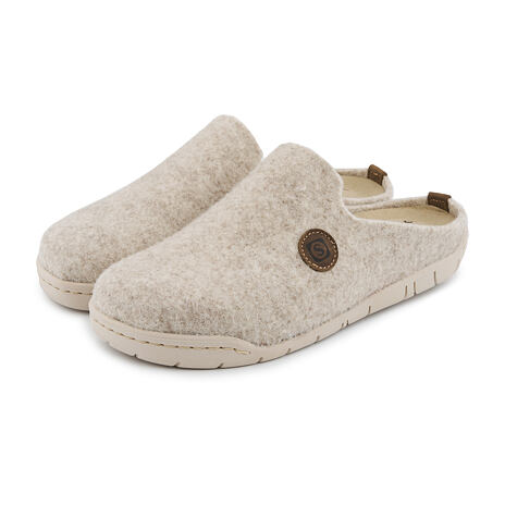 Dominika, chaussons en polaire pour femmes beige