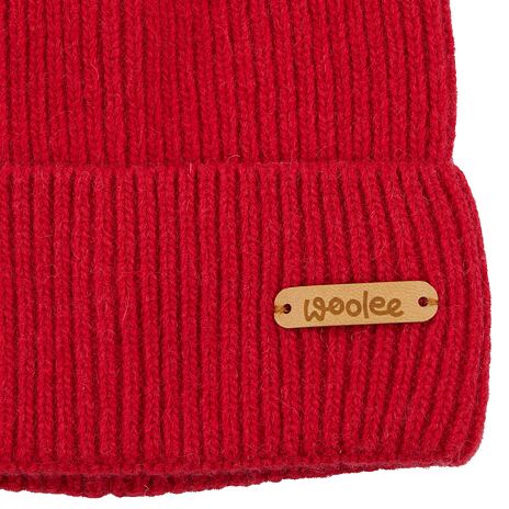 Bonnet Woolee V37 en laine pour enfant rouge