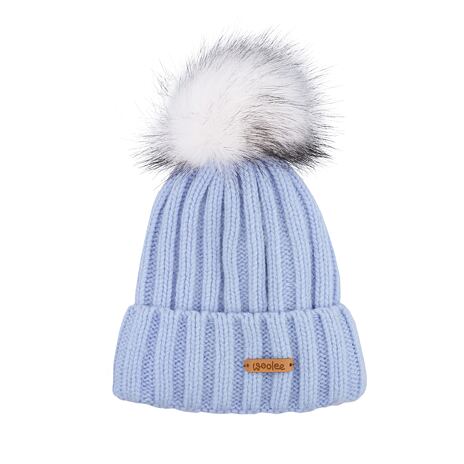 Bonnet Woolee V38 en laine pour enfant bleu clair