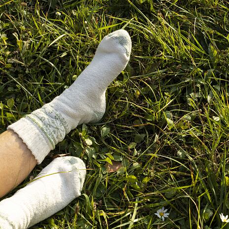 Chaussettes en laine Merino dentelle vert