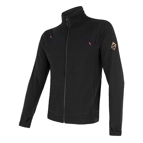 Sweat-shirt Sensor Merino Upper à fermeture éclair noir