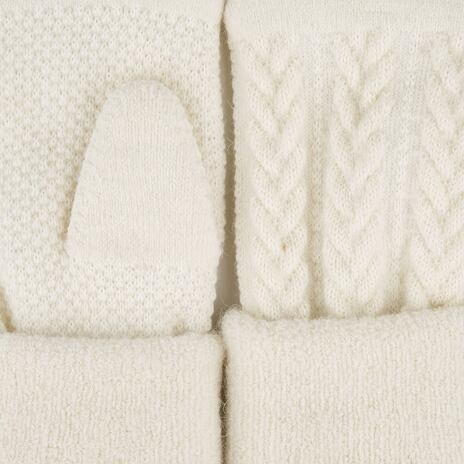 Traditional Wool Mittens White