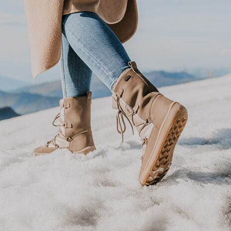 Women's Barefoot Snow Boots Be Lenka Snowfox Brown