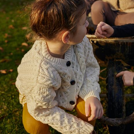 Pull en laine tricotée pour enfants S15 naturel