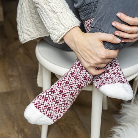 Weihnachtssocken Merino rot 