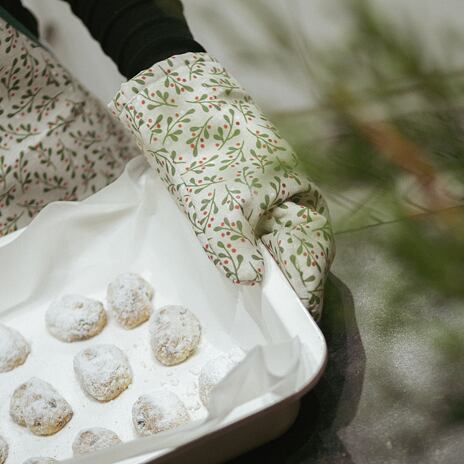 Gant de cuisine avec aimant houx de Noël