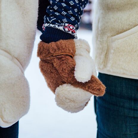 Handschoenen van schapenwol natuurlijk