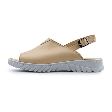 Sandales compensées en cuir pour femme Aneta, beige