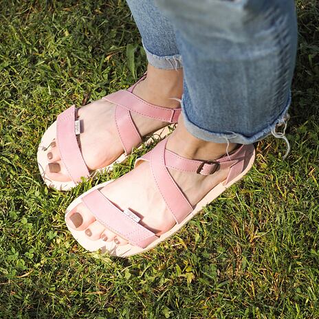 Barefoot Ledersandalen "Johana" rosa