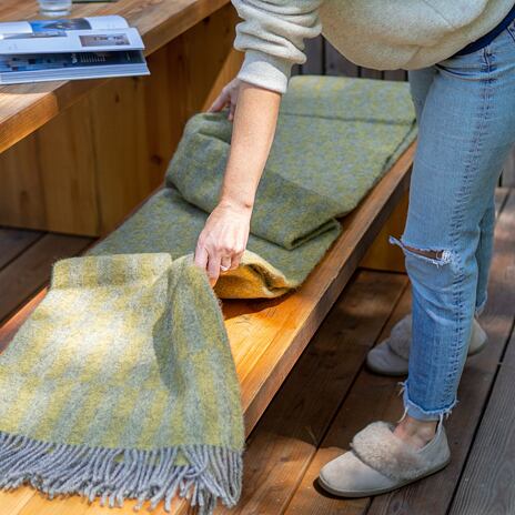 Sheep wool blanket rectangles yellow