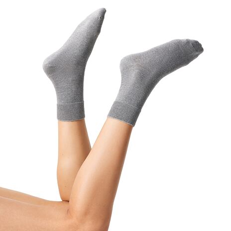 Chaussettes en coton à bord large gris clair