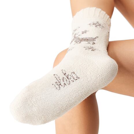 Chaussettes en laine Merino renne naturel