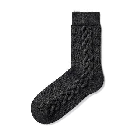 Chaussettes traditionnelles en mouton Merino noir