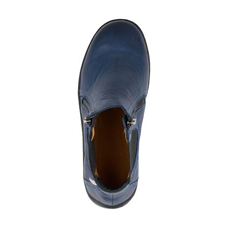 Damen Stiefeletten aus Leder mit Reißverschluss Iva blau