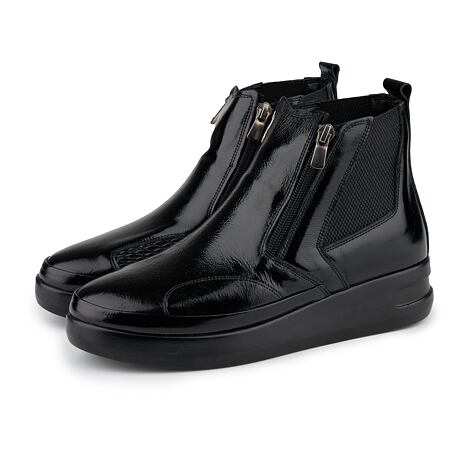 Bottines en cuir pour hallux avec fermeture éclair Rebecca, noir