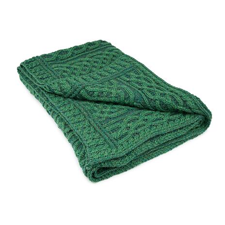 Wool Knitted Wrap Merino Green