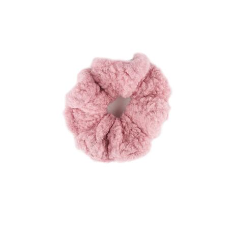 Vlněná scrunchie gumička do vlasů růžová