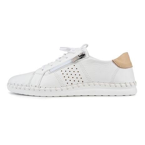 Damen Ledersneakers mit weitem Bein Tabita weiß