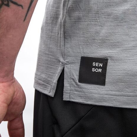 Pánské triko s límcem Sensor Merino Active POLO šedá