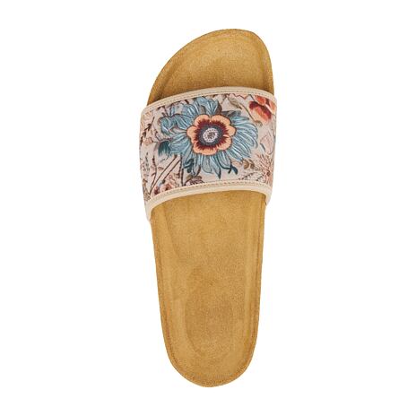 Anatomische kurkslippers voor dames, bloem