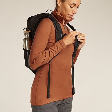 Dames T-shirt Merino 200 Oasis LS Half Zip Icebreaker Dusty Clay