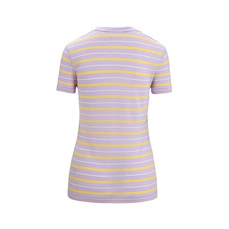 Dámské tričko Merino Blend Wave SS Tee Stripe Icebreaker Purple Gaze