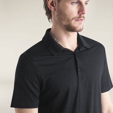 Pánské tričko Merino 150 Tech Lite SS Polo Icebreaker černá
