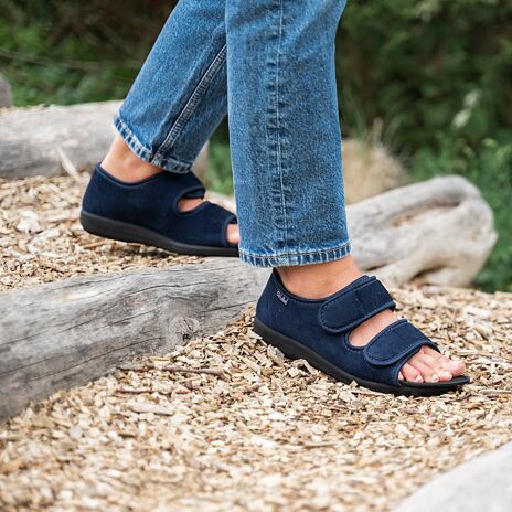 Gesundheitliche Verbandschuhe offen blau