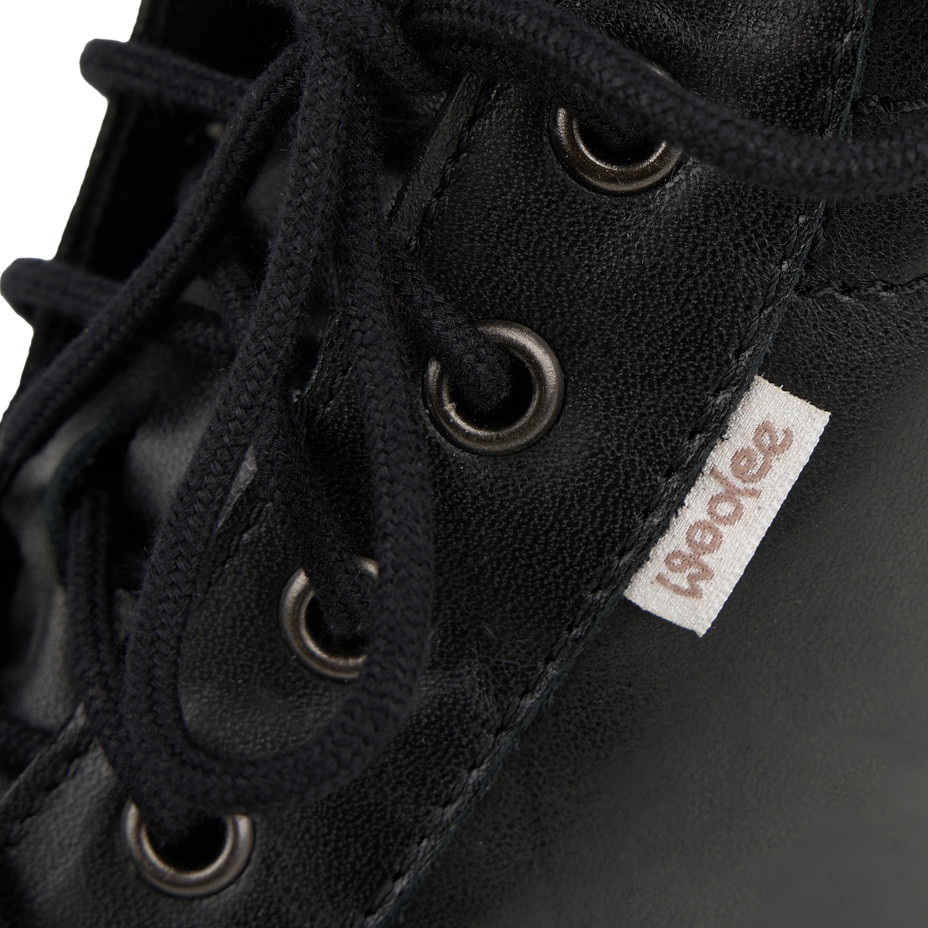 Dámské barefoot kožené boty Devon s tmavou ovčí vlnou černá