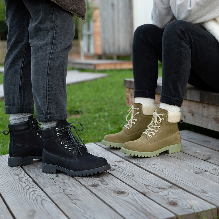 Dámské kožené farmářky Woolee černá