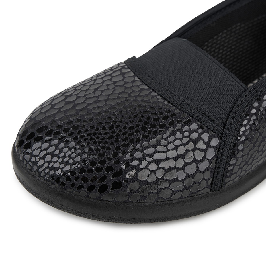 Dámské široké baleríny s pružným nártem černá