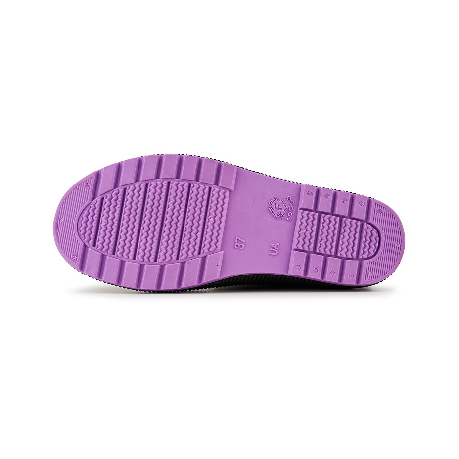 Dámské kotníkové holínky s vlněnou stélkou černá/fialová