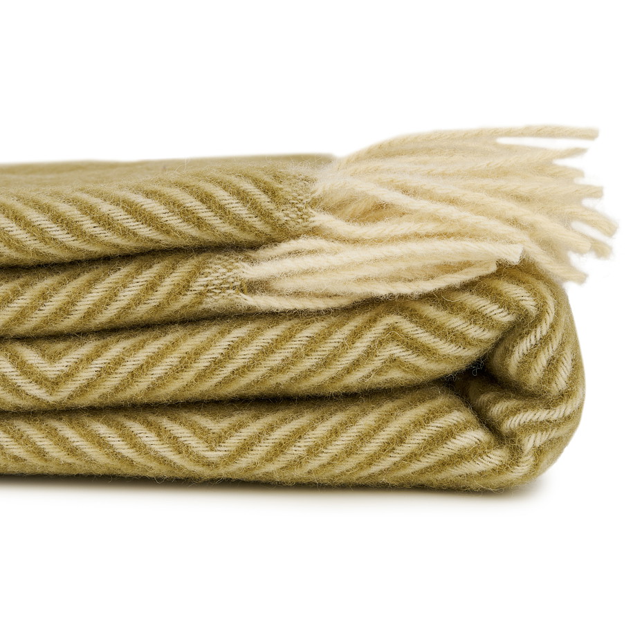 Pléd z ovčí vlny diamant zelená