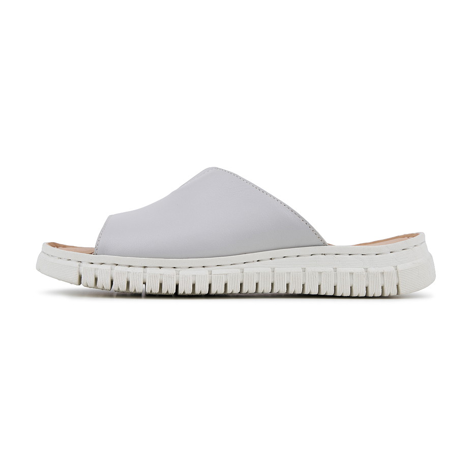 Women's leather slides Regina, light grey