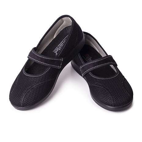 Balerini anatómiai confortabili de damă Velcro - negru