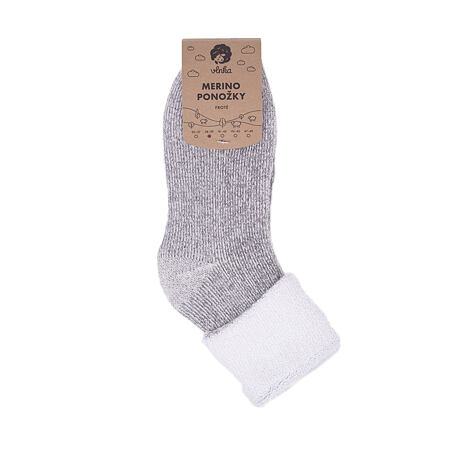 Schafwollsocken Merino Frottee weiß